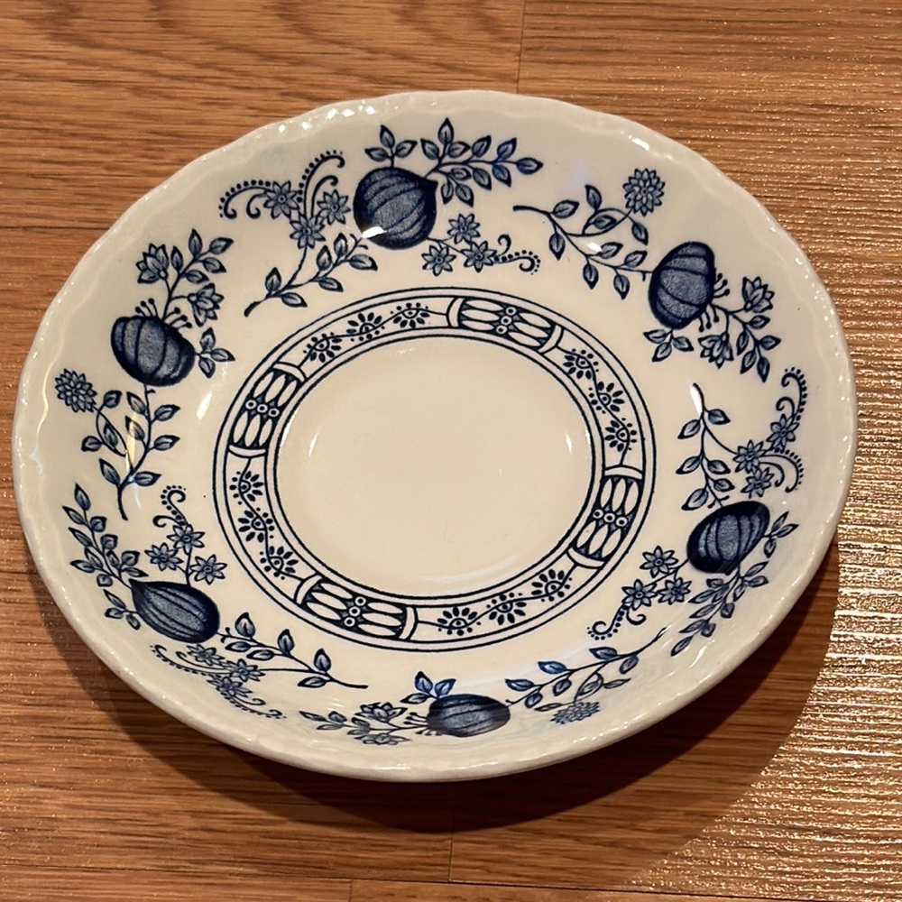 Vintage / Shabby Chic Blue Onion Enoch Wedgwood Blue Heritage Saucer Plate 2 pcs